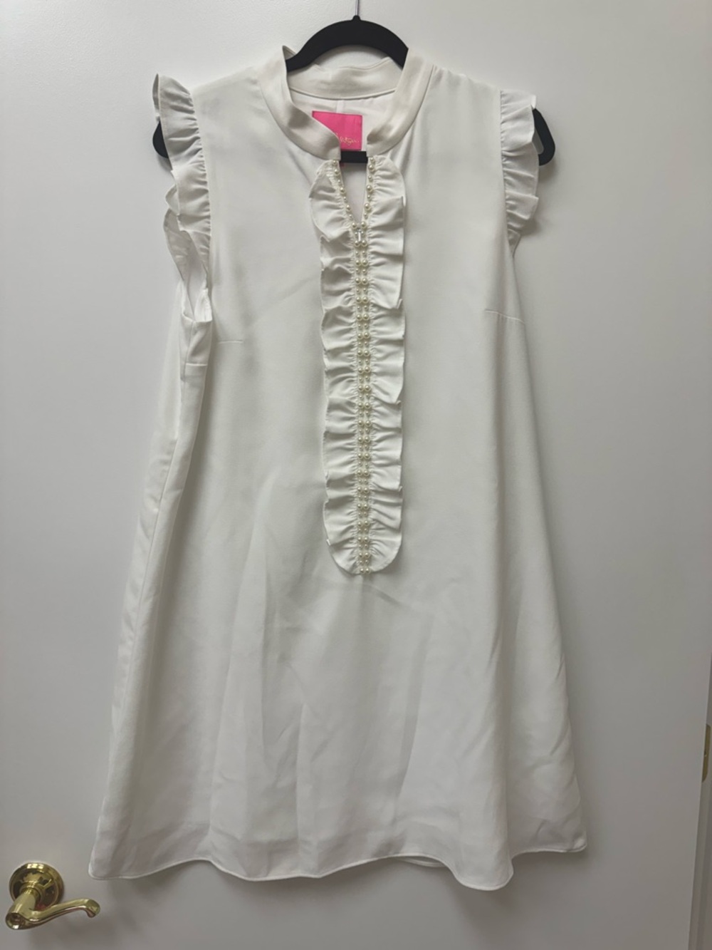 Lilly Pulitzer Cream Ruffle Sleeveless Shift Dress